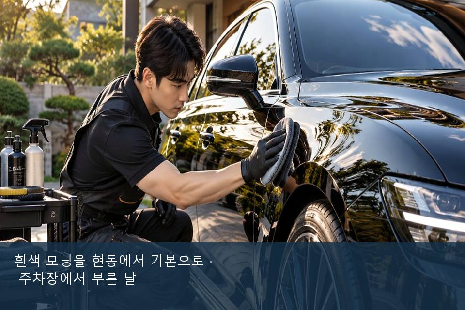 흰색 모닝을 현동에서 기본으로 · 주차장에서 부른 날