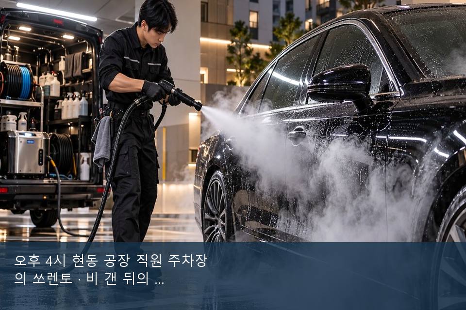 오후 4시 현동 공장 직원 주차장의 쏘렌토 · 비 갠 뒤의 작업